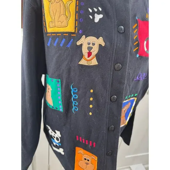 Vintage Bechamel Dog Cardigan Size Large - Picture 2 of 7